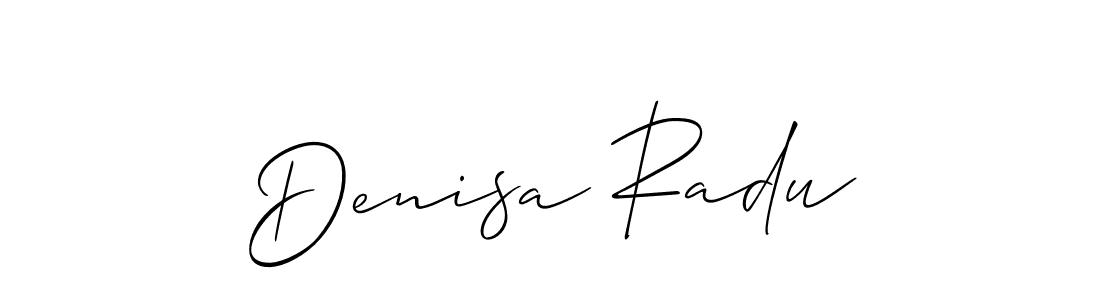 Design your own signature with our free online signature maker. With this signature software, you can create a handwritten (Allison_Script) signature for name Denisa Radu. Denisa Radu signature style 2 images and pictures png