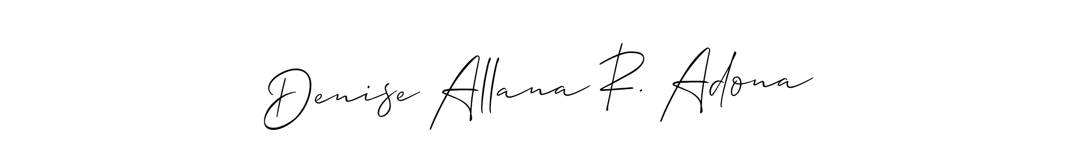 The best way (Allison_Script) to make a short signature is to pick only two or three words in your name. The name Denise Allana R. Adona include a total of six letters. For converting this name. Denise Allana R. Adona signature style 2 images and pictures png