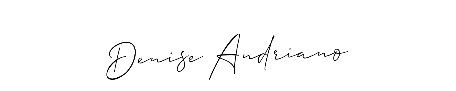 Similarly Allison_Script is the best handwritten signature design. Signature creator online .You can use it as an online autograph creator for name Denise Andriano. Denise Andriano signature style 2 images and pictures png