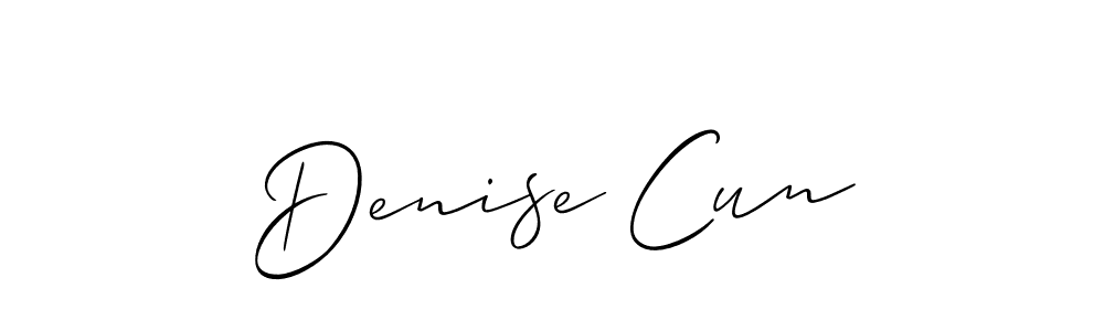 Create a beautiful signature design for name Denise Cun. With this signature (Allison_Script) fonts, you can make a handwritten signature for free. Denise Cun signature style 2 images and pictures png
