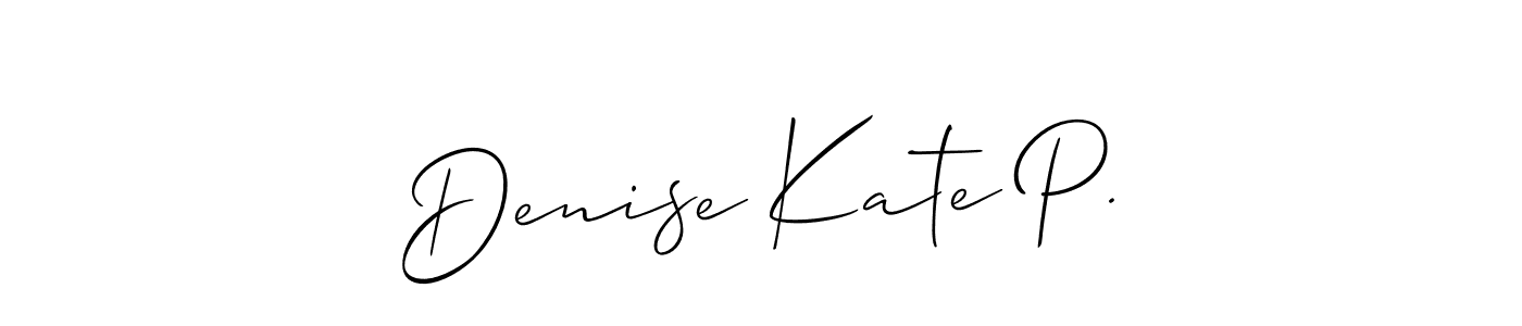 It looks lik you need a new signature style for name Denise Kate P.. Design unique handwritten (Allison_Script) signature with our free signature maker in just a few clicks. Denise Kate P. signature style 2 images and pictures png