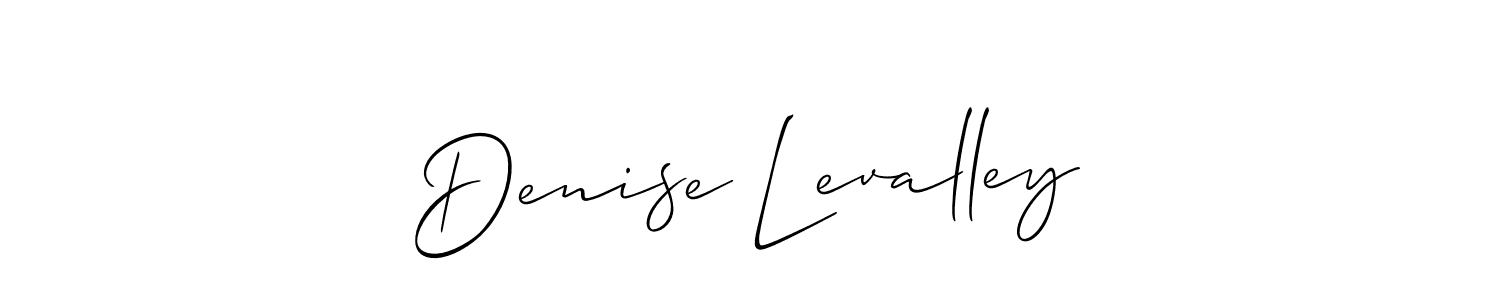 Create a beautiful signature design for name Denise Levalley. With this signature (Allison_Script) fonts, you can make a handwritten signature for free. Denise Levalley signature style 2 images and pictures png