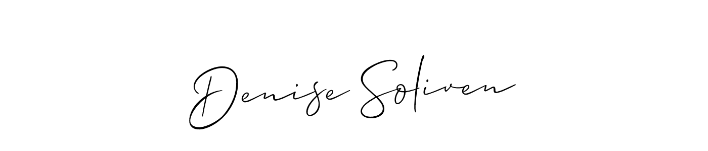 The best way (Allison_Script) to make a short signature is to pick only two or three words in your name. The name Denise Soliven include a total of six letters. For converting this name. Denise Soliven signature style 2 images and pictures png