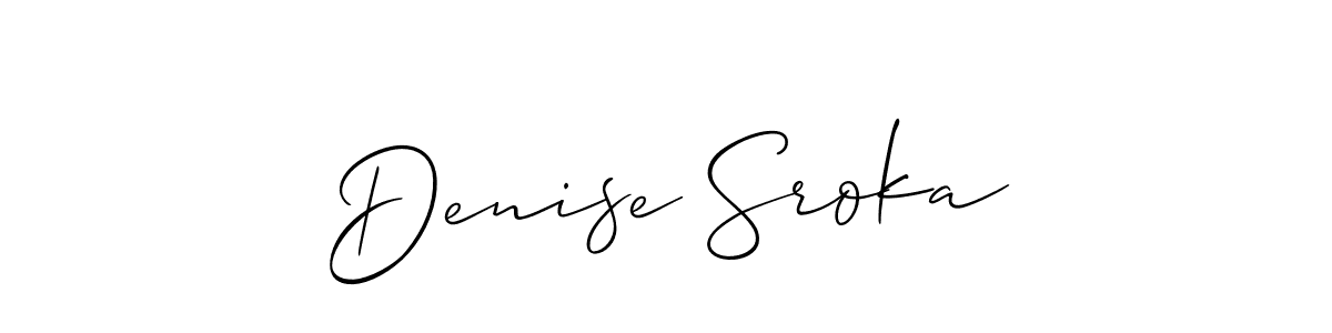Allison_Script is a professional signature style that is perfect for those who want to add a touch of class to their signature. It is also a great choice for those who want to make their signature more unique. Get Denise Sroka name to fancy signature for free. Denise Sroka signature style 2 images and pictures png