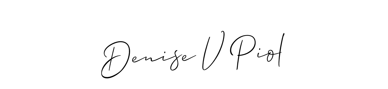 It looks lik you need a new signature style for name Denise V Piol. Design unique handwritten (Allison_Script) signature with our free signature maker in just a few clicks. Denise V Piol signature style 2 images and pictures png