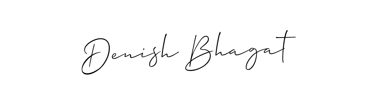 Make a beautiful signature design for name Denish Bhagat. With this signature (Allison_Script) style, you can create a handwritten signature for free. Denish Bhagat signature style 2 images and pictures png