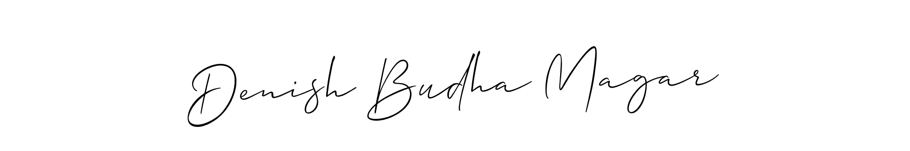 if you are searching for the best signature style for your name Denish Budha Magar. so please give up your signature search. here we have designed multiple signature styles  using Allison_Script. Denish Budha Magar signature style 2 images and pictures png