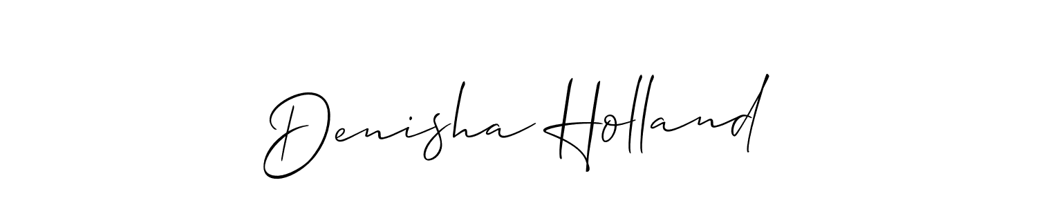 This is the best signature style for the Denisha Holland name. Also you like these signature font (Allison_Script). Mix name signature. Denisha Holland signature style 2 images and pictures png