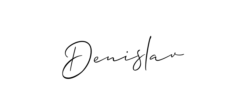 Create a beautiful signature design for name Denislav. With this signature (Allison_Script) fonts, you can make a handwritten signature for free. Denislav signature style 2 images and pictures png