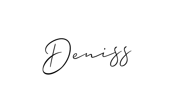 Make a beautiful signature design for name Deniss. With this signature (Allison_Script) style, you can create a handwritten signature for free. Deniss signature style 2 images and pictures png