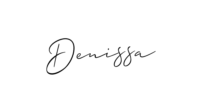 Allison_Script is a professional signature style that is perfect for those who want to add a touch of class to their signature. It is also a great choice for those who want to make their signature more unique. Get Denissa name to fancy signature for free. Denissa signature style 2 images and pictures png