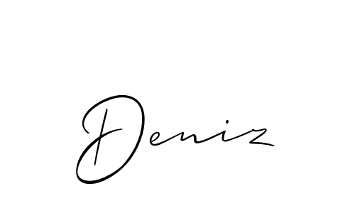 Allison_Script is a professional signature style that is perfect for those who want to add a touch of class to their signature. It is also a great choice for those who want to make their signature more unique. Get Deniz name to fancy signature for free. Deniz signature style 2 images and pictures png