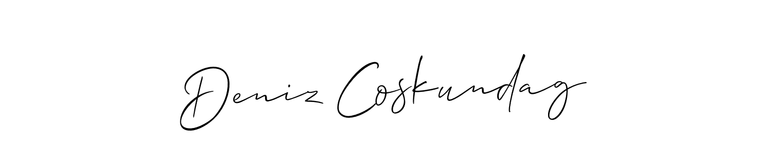 How to make Deniz Coskundag signature? Allison_Script is a professional autograph style. Create handwritten signature for Deniz Coskundag name. Deniz Coskundag signature style 2 images and pictures png