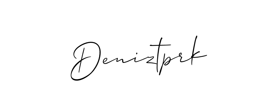 Use a signature maker to create a handwritten signature online. With this signature software, you can design (Allison_Script) your own signature for name Deniztprk. Deniztprk signature style 2 images and pictures png