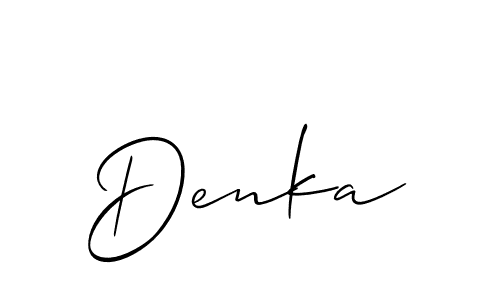How to make Denka signature? Allison_Script is a professional autograph style. Create handwritten signature for Denka name. Denka signature style 2 images and pictures png