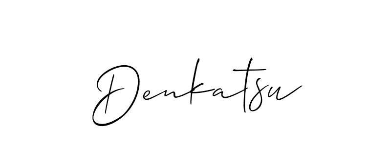 Make a beautiful signature design for name Denkatsu. With this signature (Allison_Script) style, you can create a handwritten signature for free. Denkatsu signature style 2 images and pictures png