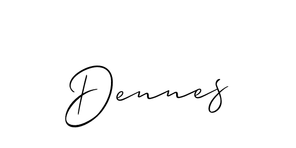You should practise on your own different ways (Allison_Script) to write your name (Dennes) in signature. don't let someone else do it for you. Dennes signature style 2 images and pictures png