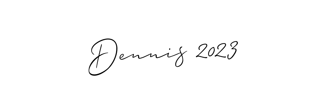 Make a beautiful signature design for name Dennis 2023. With this signature (Allison_Script) style, you can create a handwritten signature for free. Dennis 2023 signature style 2 images and pictures png