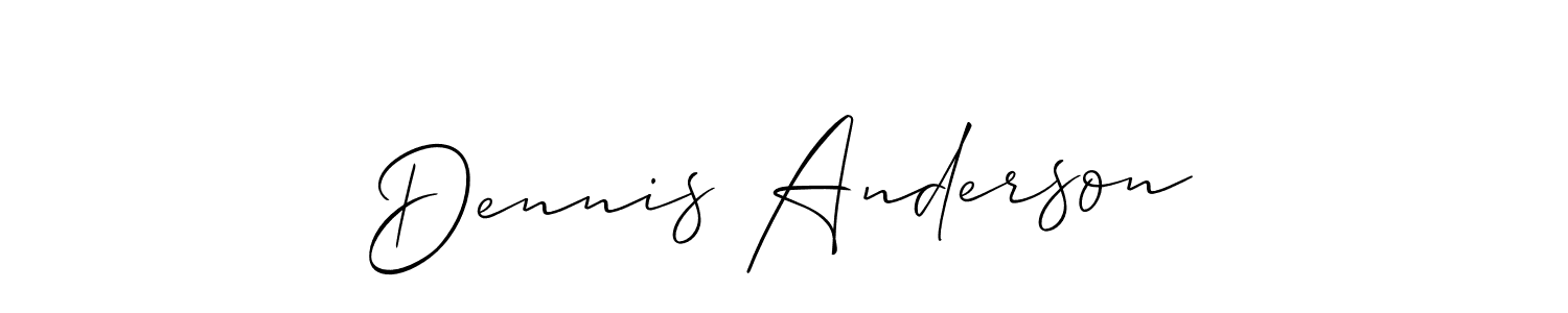 The best way (Allison_Script) to make a short signature is to pick only two or three words in your name. The name Dennis Anderson include a total of six letters. For converting this name. Dennis Anderson signature style 2 images and pictures png