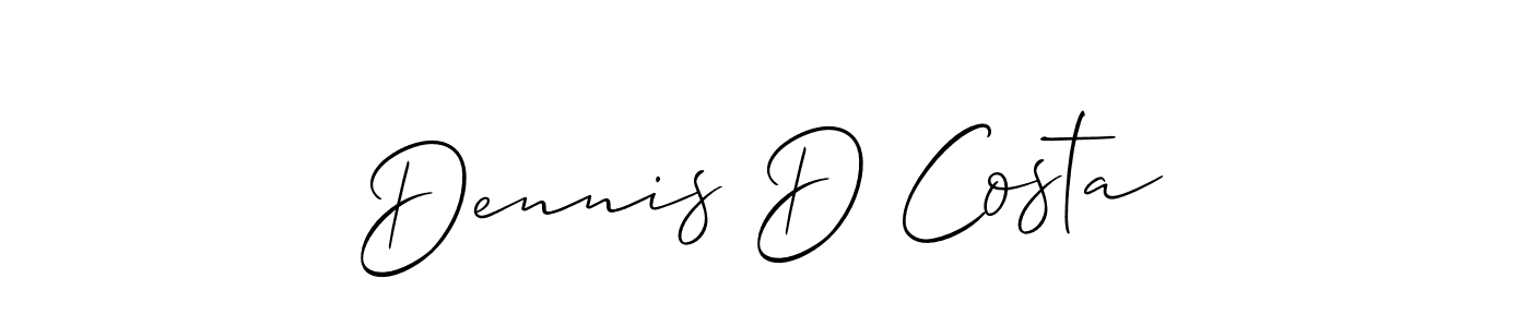 How to make Dennis D Costa name signature. Use Allison_Script style for creating short signs online. This is the latest handwritten sign. Dennis D Costa signature style 2 images and pictures png