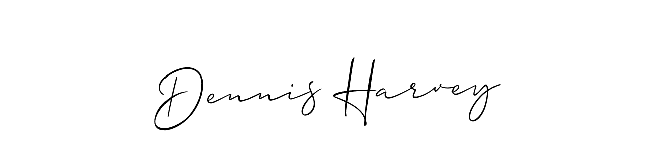 How to make Dennis Harvey name signature. Use Allison_Script style for creating short signs online. This is the latest handwritten sign. Dennis Harvey signature style 2 images and pictures png