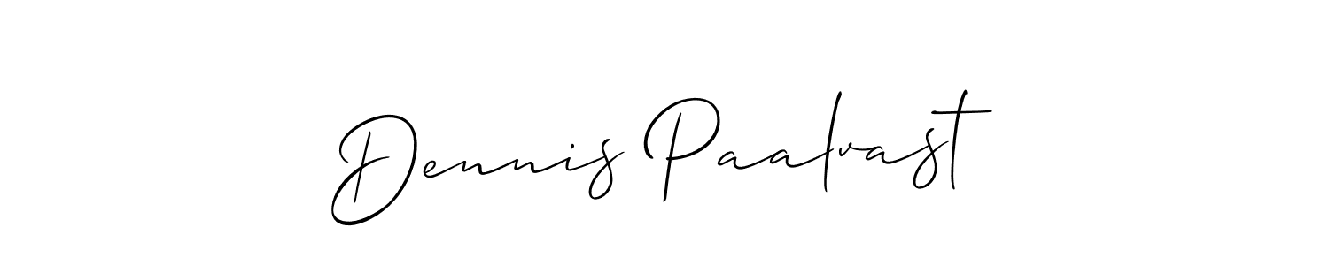How to make Dennis Paalvast name signature. Use Allison_Script style for creating short signs online. This is the latest handwritten sign. Dennis Paalvast signature style 2 images and pictures png