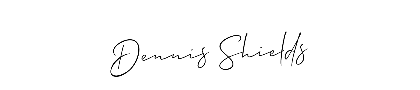 You should practise on your own different ways (Allison_Script) to write your name (Dennis Shields) in signature. don't let someone else do it for you. Dennis Shields signature style 2 images and pictures png