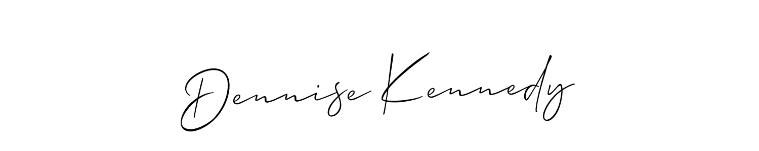 The best way (Allison_Script) to make a short signature is to pick only two or three words in your name. The name Dennise Kennedy include a total of six letters. For converting this name. Dennise Kennedy signature style 2 images and pictures png