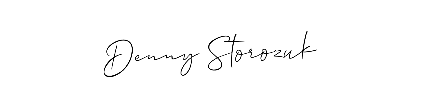 Allison_Script is a professional signature style that is perfect for those who want to add a touch of class to their signature. It is also a great choice for those who want to make their signature more unique. Get Denny Storozuk name to fancy signature for free. Denny Storozuk signature style 2 images and pictures png