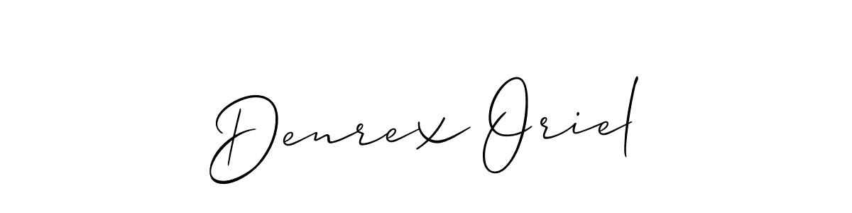 Denrex Oriel stylish signature style. Best Handwritten Sign (Allison_Script) for my name. Handwritten Signature Collection Ideas for my name Denrex Oriel. Denrex Oriel signature style 2 images and pictures png