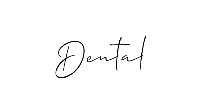 The best way (Allison_Script) to make a short signature is to pick only two or three words in your name. The name Dental  include a total of six letters. For converting this name. Dental  signature style 2 images and pictures png