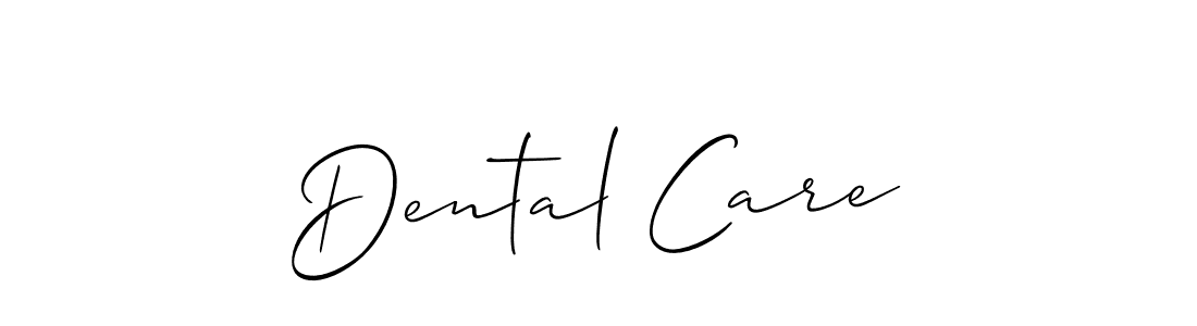 The best way (Allison_Script) to make a short signature is to pick only two or three words in your name. The name Dental Care include a total of six letters. For converting this name. Dental Care signature style 2 images and pictures png