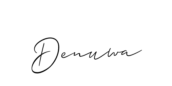 How to Draw Denuwa signature style? Allison_Script is a latest design signature styles for name Denuwa. Denuwa signature style 2 images and pictures png