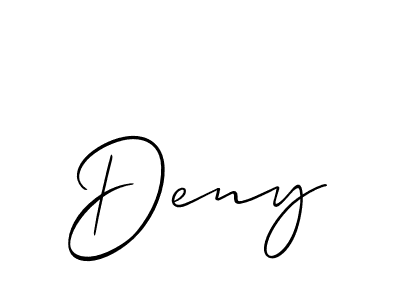 Design your own signature with our free online signature maker. With this signature software, you can create a handwritten (Allison_Script) signature for name Deny. Deny signature style 2 images and pictures png