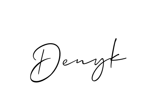 You should practise on your own different ways (Allison_Script) to write your name (Denyk) in signature. don't let someone else do it for you. Denyk signature style 2 images and pictures png