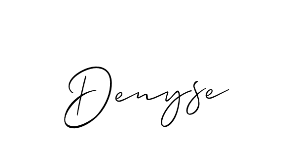 The best way (Allison_Script) to make a short signature is to pick only two or three words in your name. The name Denyse include a total of six letters. For converting this name. Denyse signature style 2 images and pictures png