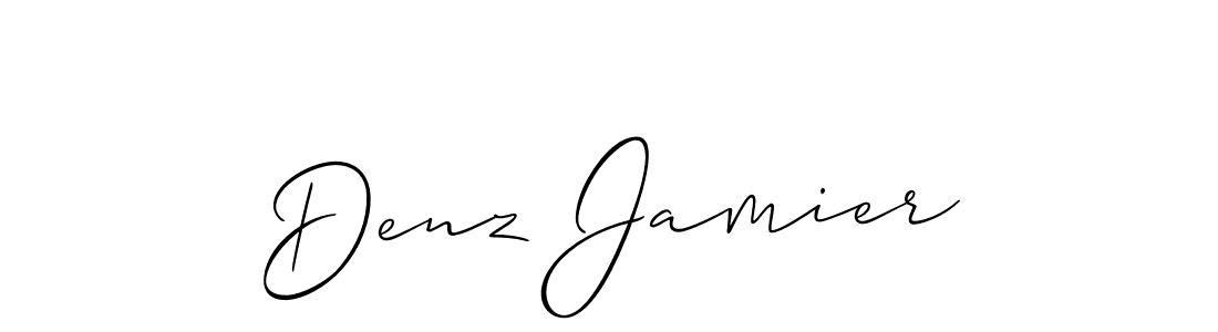 The best way (Allison_Script) to make a short signature is to pick only two or three words in your name. The name Denz Jamier include a total of six letters. For converting this name. Denz Jamier signature style 2 images and pictures png