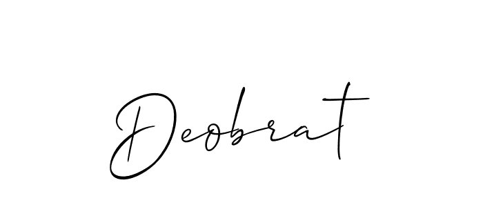 It looks lik you need a new signature style for name Deobrat. Design unique handwritten (Allison_Script) signature with our free signature maker in just a few clicks. Deobrat signature style 2 images and pictures png
