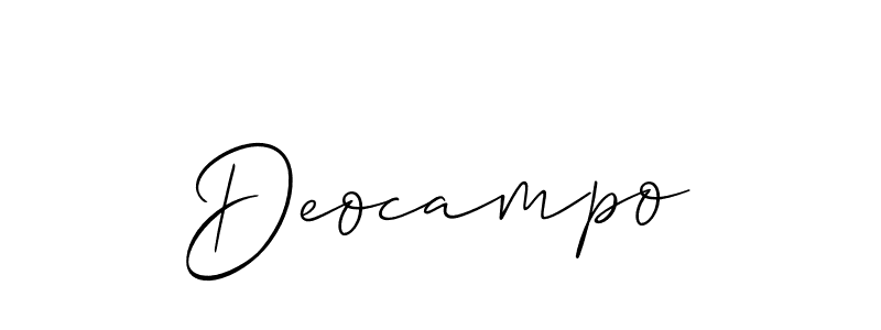 How to make Deocampo signature? Allison_Script is a professional autograph style. Create handwritten signature for Deocampo name. Deocampo signature style 2 images and pictures png