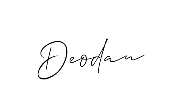 How to make Deodan name signature. Use Allison_Script style for creating short signs online. This is the latest handwritten sign. Deodan signature style 2 images and pictures png