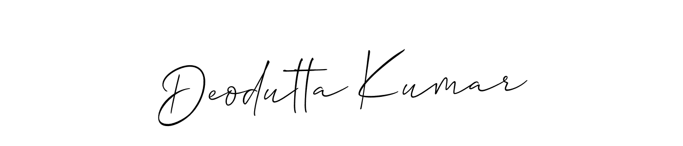 Create a beautiful signature design for name Deodutta Kumar. With this signature (Allison_Script) fonts, you can make a handwritten signature for free. Deodutta Kumar signature style 2 images and pictures png