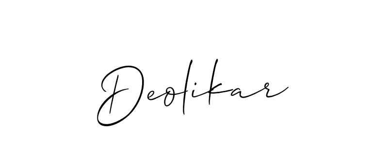 You should practise on your own different ways (Allison_Script) to write your name (Deolikar) in signature. don't let someone else do it for you. Deolikar signature style 2 images and pictures png