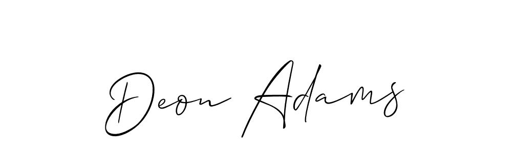 It looks lik you need a new signature style for name Deon Adams. Design unique handwritten (Allison_Script) signature with our free signature maker in just a few clicks. Deon Adams signature style 2 images and pictures png
