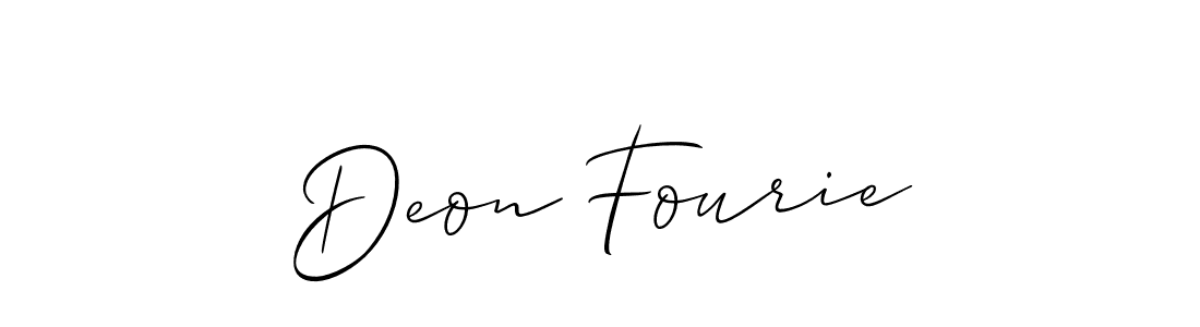 Also You can easily find your signature by using the search form. We will create Deon Fourie name handwritten signature images for you free of cost using Allison_Script sign style. Deon Fourie signature style 2 images and pictures png