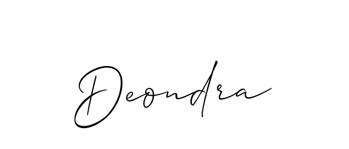 Also we have Deondra name is the best signature style. Create professional handwritten signature collection using Allison_Script autograph style. Deondra signature style 2 images and pictures png