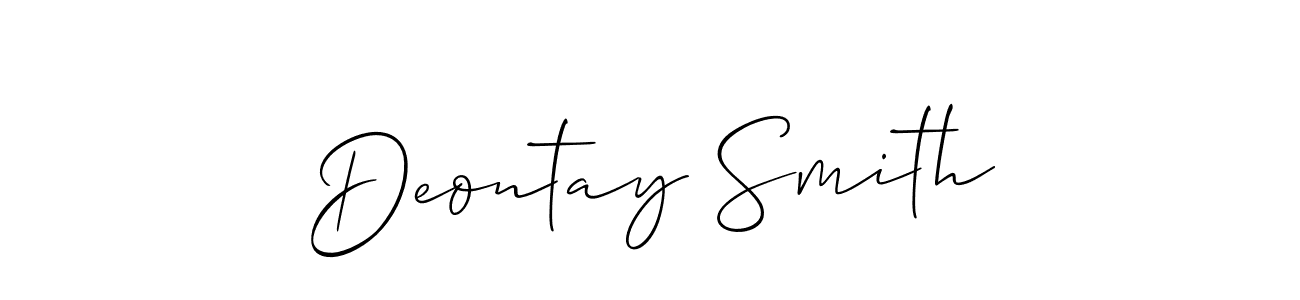 Use a signature maker to create a handwritten signature online. With this signature software, you can design (Allison_Script) your own signature for name Deontay Smith. Deontay Smith signature style 2 images and pictures png