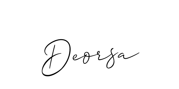 Allison_Script is a professional signature style that is perfect for those who want to add a touch of class to their signature. It is also a great choice for those who want to make their signature more unique. Get Deorsa name to fancy signature for free. Deorsa signature style 2 images and pictures png