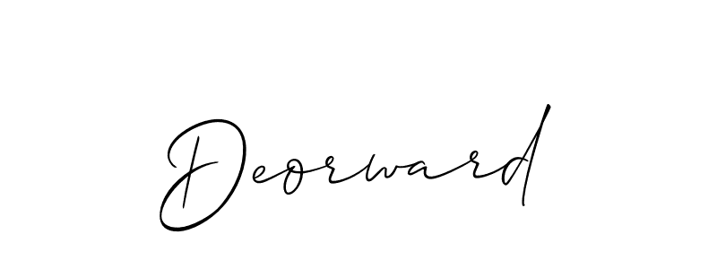 Deorward stylish signature style. Best Handwritten Sign (Allison_Script) for my name. Handwritten Signature Collection Ideas for my name Deorward. Deorward signature style 2 images and pictures png