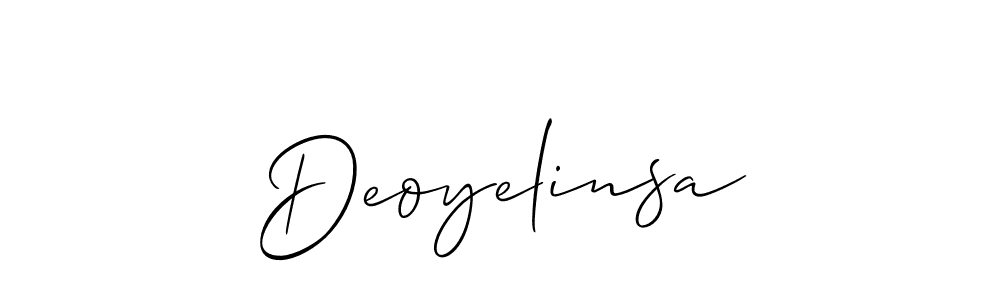 How to make Deoyelinsa signature? Allison_Script is a professional autograph style. Create handwritten signature for Deoyelinsa name. Deoyelinsa signature style 2 images and pictures png