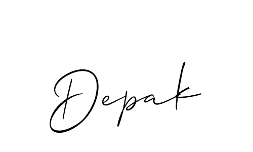 if you are searching for the best signature style for your name Depak. so please give up your signature search. here we have designed multiple signature styles  using Allison_Script. Depak signature style 2 images and pictures png